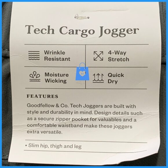 Medium - Mens Tech Cargo Jogger Pants - Goodfellow Co - Thundering Gray - Picture 3 of 6